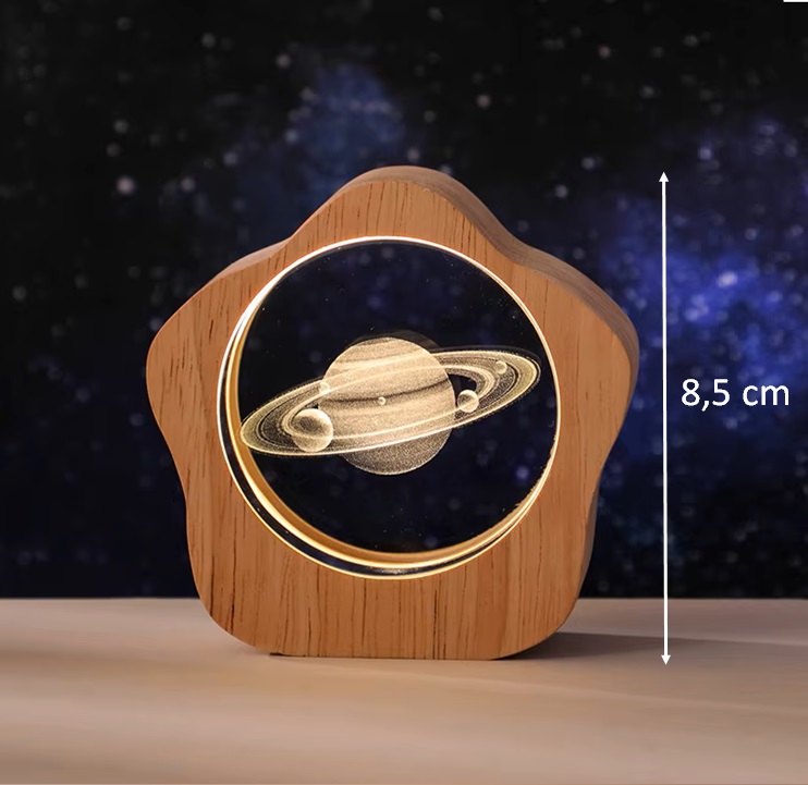 Drewniano-szklana lampka