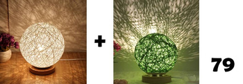 Rattanowe lampki nocne: jasna i zielona