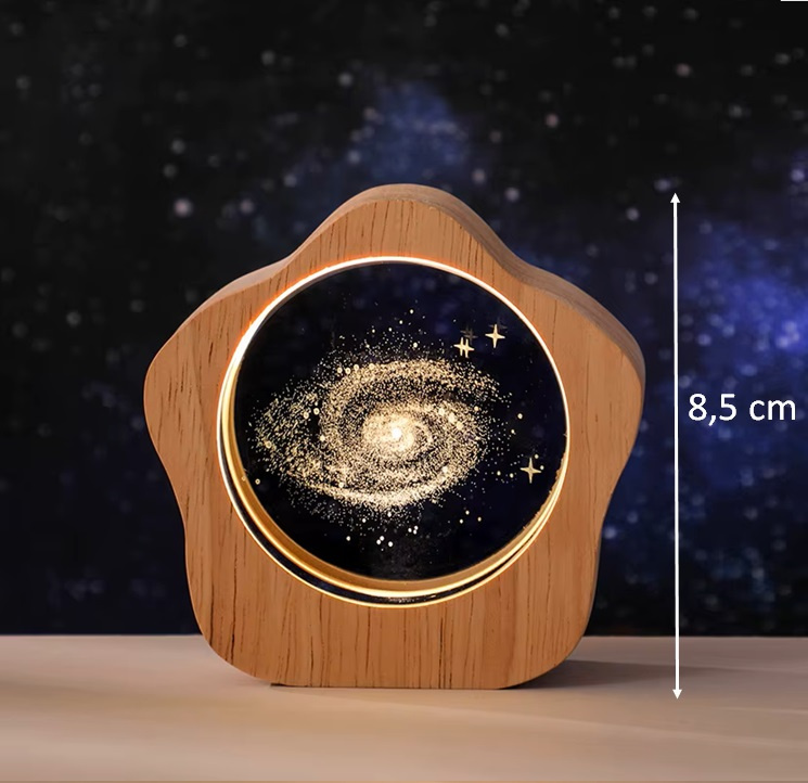 Drewniano-szklana lampka