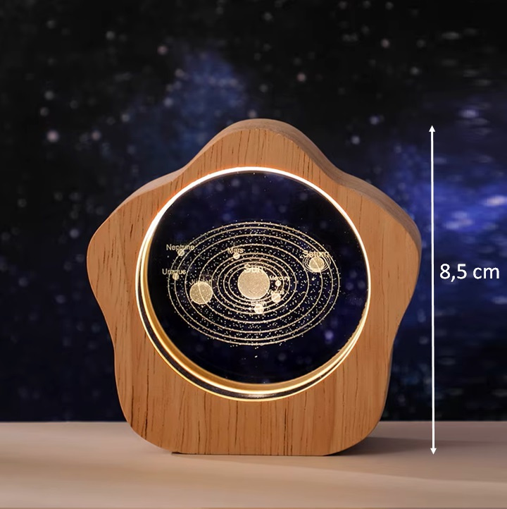 Drewniano-szklana lampka